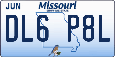 MO license plate DL6P8L