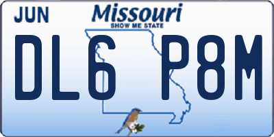 MO license plate DL6P8M
