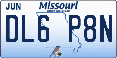 MO license plate DL6P8N
