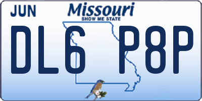 MO license plate DL6P8P