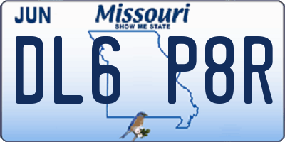 MO license plate DL6P8R