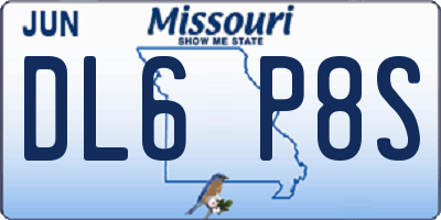 MO license plate DL6P8S