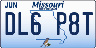 MO license plate DL6P8T