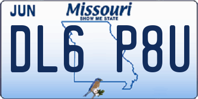 MO license plate DL6P8U