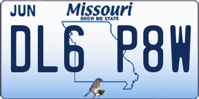 MO license plate DL6P8W