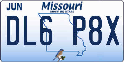 MO license plate DL6P8X