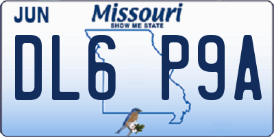 MO license plate DL6P9A