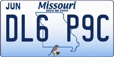 MO license plate DL6P9C