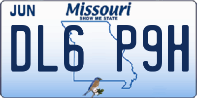 MO license plate DL6P9H