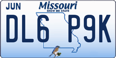 MO license plate DL6P9K