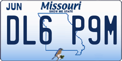 MO license plate DL6P9M