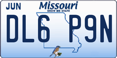 MO license plate DL6P9N
