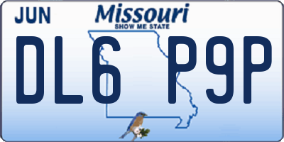 MO license plate DL6P9P