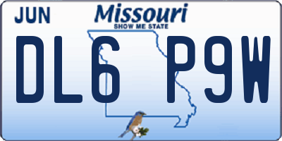 MO license plate DL6P9W
