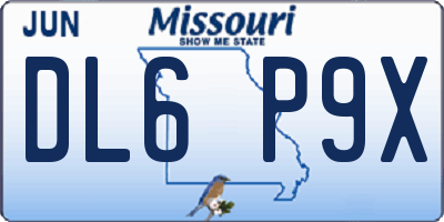 MO license plate DL6P9X