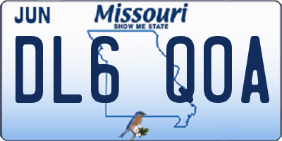 MO license plate DL6Q0A