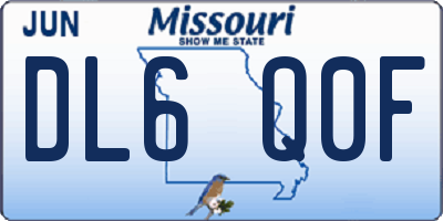 MO license plate DL6Q0F