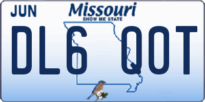 MO license plate DL6Q0T