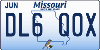 MO license plate DL6Q0X