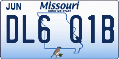 MO license plate DL6Q1B