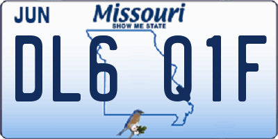 MO license plate DL6Q1F