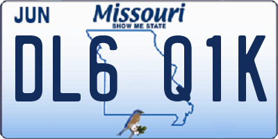 MO license plate DL6Q1K