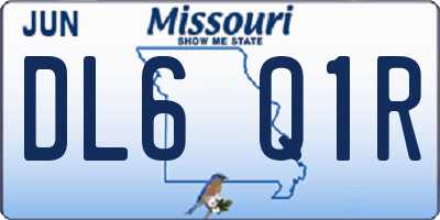 MO license plate DL6Q1R