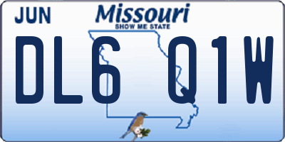 MO license plate DL6Q1W