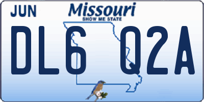 MO license plate DL6Q2A
