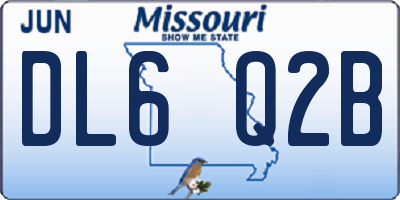 MO license plate DL6Q2B