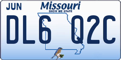 MO license plate DL6Q2C