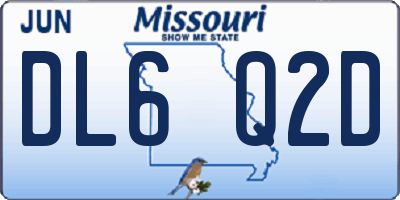 MO license plate DL6Q2D