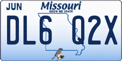 MO license plate DL6Q2X