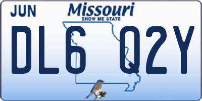MO license plate DL6Q2Y