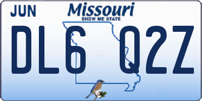 MO license plate DL6Q2Z