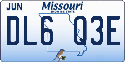 MO license plate DL6Q3E