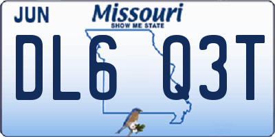 MO license plate DL6Q3T