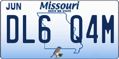 MO license plate DL6Q4M