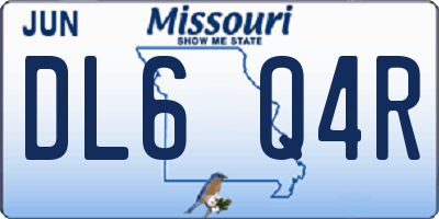 MO license plate DL6Q4R