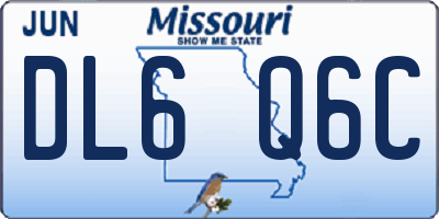 MO license plate DL6Q6C