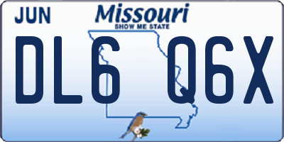 MO license plate DL6Q6X