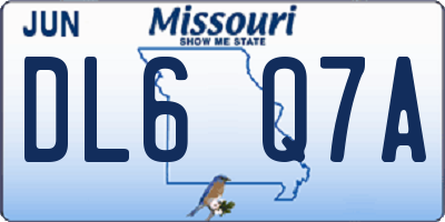 MO license plate DL6Q7A