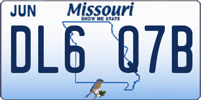MO license plate DL6Q7B