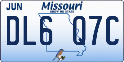 MO license plate DL6Q7C