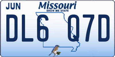 MO license plate DL6Q7D