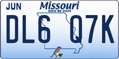 MO license plate DL6Q7K
