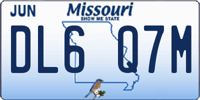 MO license plate DL6Q7M