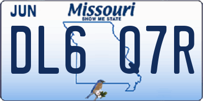 MO license plate DL6Q7R