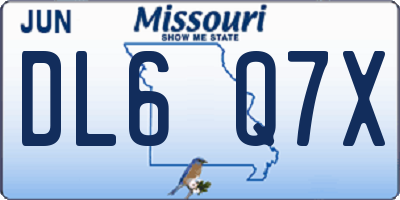 MO license plate DL6Q7X