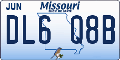 MO license plate DL6Q8B
